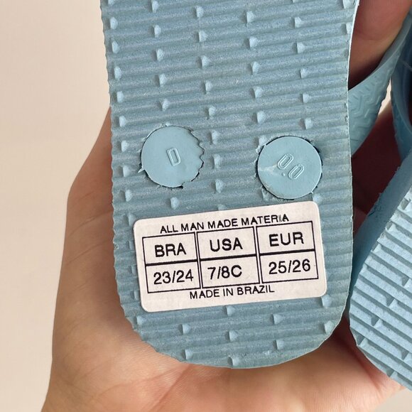 NWT Havaianas Kids Tiny Stars Flip Flops Blue Toddler Size 7/8 Thong Sandals Sum - Picture 7 of 8